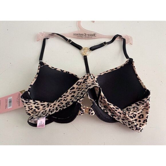 Juicy Couture Sexy Extreme Push Up Bra Sz 34B Leopard Animal Print JC5267J NEW - Picture 6 of 8